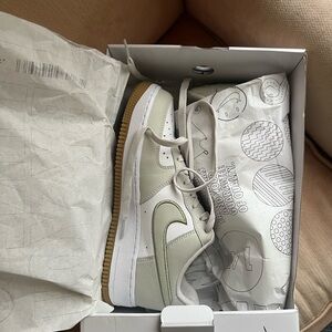 Nike Air Force 1 Low in White and Olive